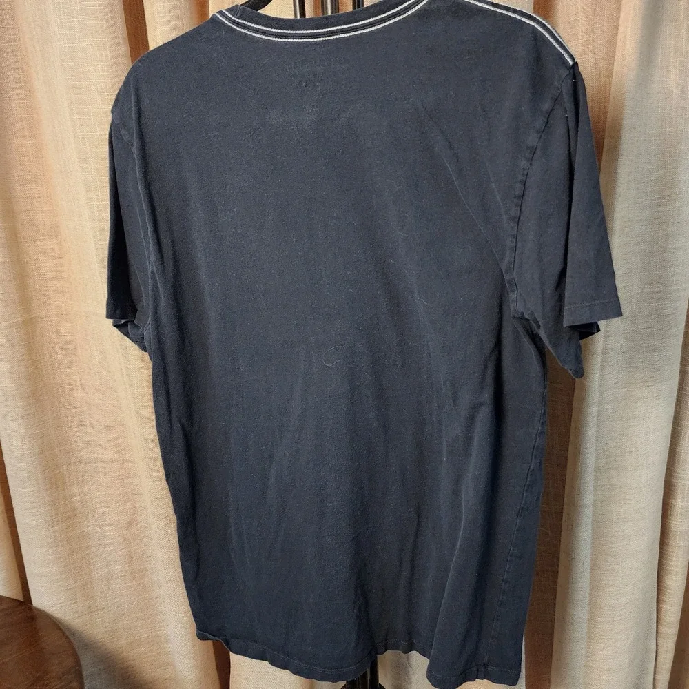 True Religion T-Shirt Large Black Graphic Horseshoe Logo Cotton Short Sleeve